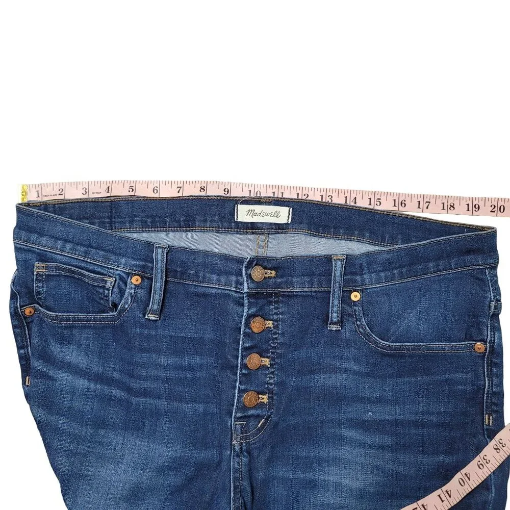 Madewell 9" mid-rise skinny button fly jeans size 34 Petite style AB046 - Picture 10 of 12